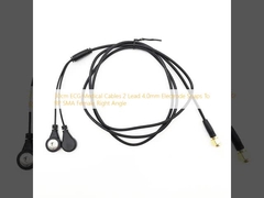 30cm ECG Medical Cables 2 Lead 4.0mm Electrode Snaps To RP SMA Female Right Angle