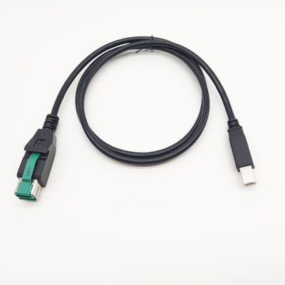 24V To USB-B Male And Hosiden Plug PoweredUSB Cable 12V 24V