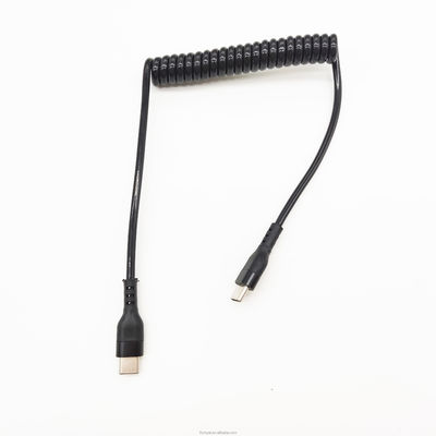 Spring Coiled USB C Cable USB A Male To Type C Male Cable Fast Charging Data Coil Retractable Cable
