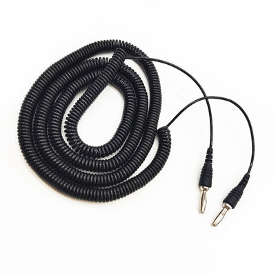 Custom High Flexibility Banana Plug Connector Spiral Coiling Cables Flexible Strong For Audio Speaker