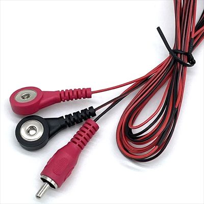 Medical Cable RCA To Button Snap Custom Lead Wire With Button Snap Connector Electrode